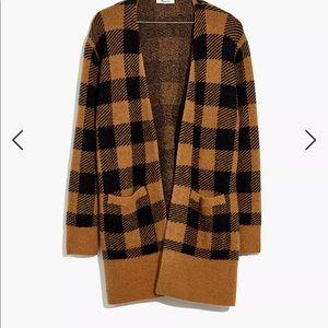 Madewell buffalo check long cardigan